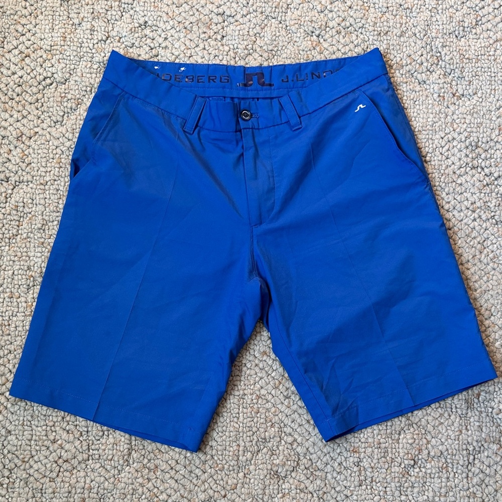 J.Lindeberg Men's Flat Front Shorts - Royal Blue